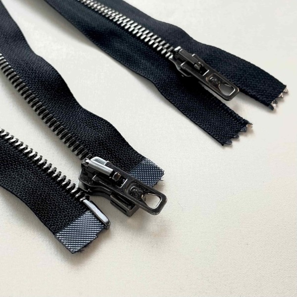 Fermeture séparable noir en métal 65cm Fermeture séparable noir en métal 65cm