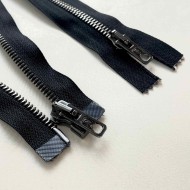 Fermeture séparable noir en métal 65cm Fermeture séparable noir en métal 65cm