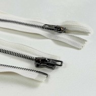 Fermeture séparable blanc en métal 65cm Fermeture séparable blanc en métal 65cm