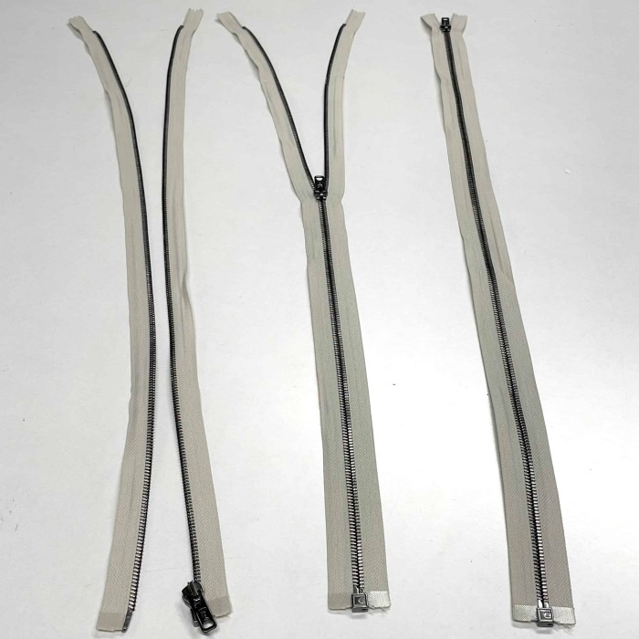 Fermeture séparable blanc en métal 65cm Fermeture séparable blanc en métal 65cm