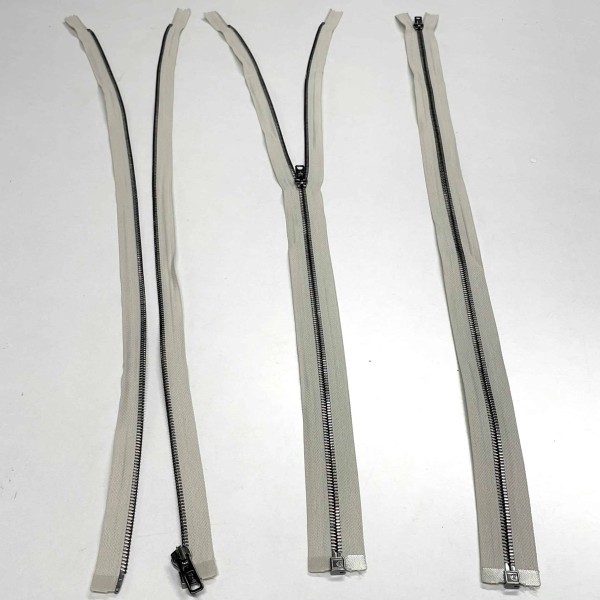 Fermeture séparable blanc en métal 65cm Fermeture séparable blanc en métal 65cm