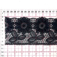 Dentelle noire à motifs floraux ajouré 8 cm
