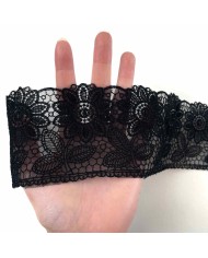 Dentelle noire à motifs floraux ajouré 8 cm