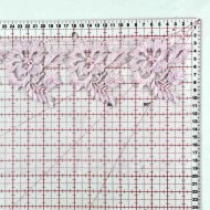 Dentelle rose à motifs floraux sur tulle blanche 17cm