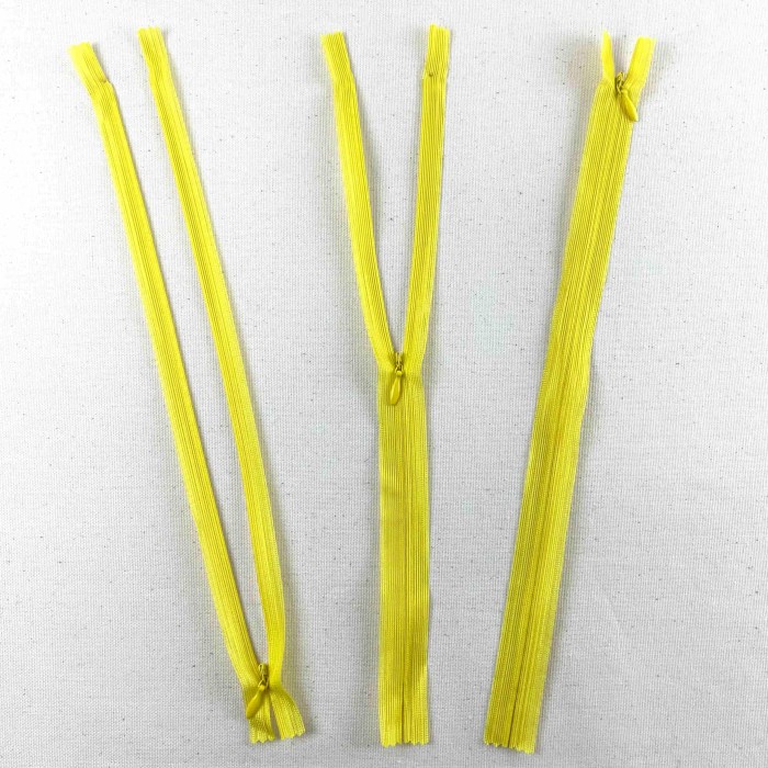 Fermeture invisible non séparable jaune en nylon 30cm Fermeture invisible non séparable jaune en nylon 30cm