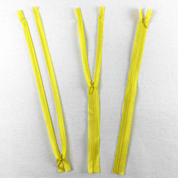 Fermeture invisible non séparable jaune en nylon 30cm Fermeture invisible non séparable jaune en nylon 30cm