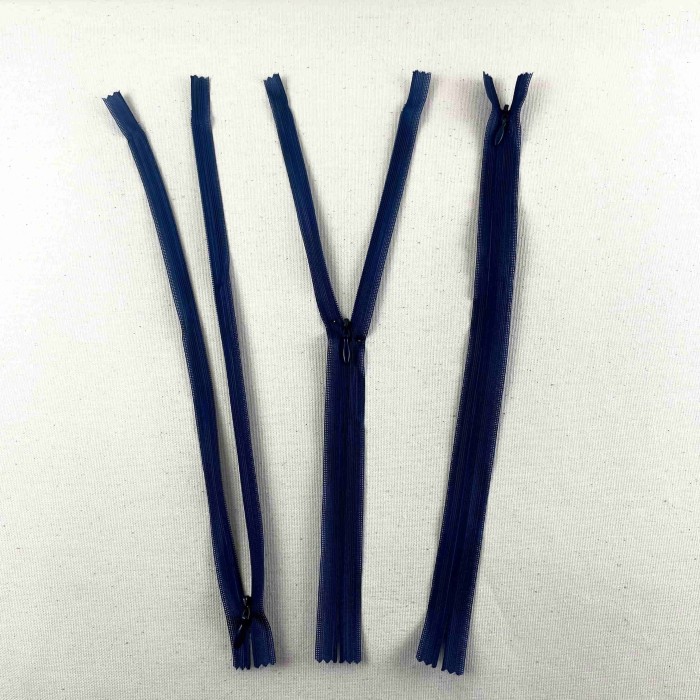 Fermeture invisible non séparable marine en nylon 30cm