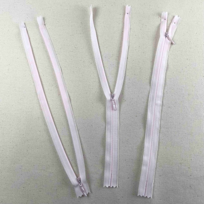 Fermeture invisible non séparable fantaisie rose en nylon 30cm