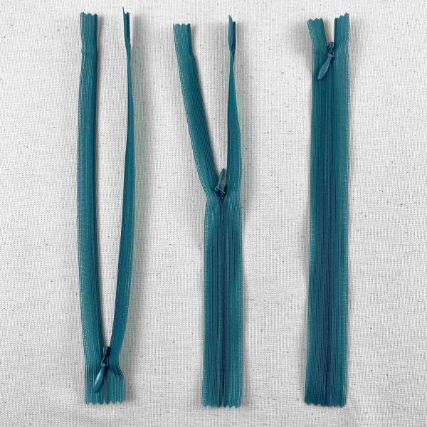Fermeture invisible non séparable turquoise en nylon 20cm Fermeture invisible non séparable turquoise en nylon 20cm