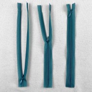 Fermeture invisible non séparable turquoise en nylon 20cm