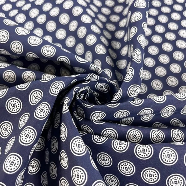 Tissu polyester bleu pièce asiatique doublure Tissu polyester bleu pièce asiatique doublure