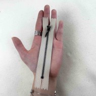 Fermeture fantaisie non séparable beige en métal 12cm