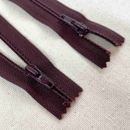 Fermeture non séparable bordeaux en nylon 15cm