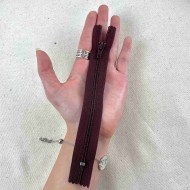 Fermeture non séparable bordeaux en nylon 15cm