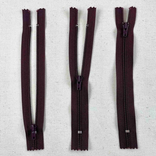 Fermeture non séparable bordeaux en nylon 15cm Fermeture non séparable bordeaux en nylon 15cm