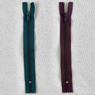 Fermeture non séparable bordeaux en nylon 15cm