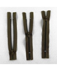 Fermeture non séparable kaki en nylon 12cm