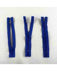 Fermeture non séparable bleu en nylon 12cm