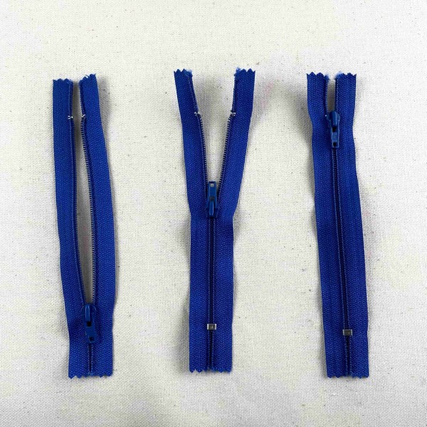 Fermeture non séparable bleu en nylon 12cm Fermeture non séparable bleu en nylon 12cm