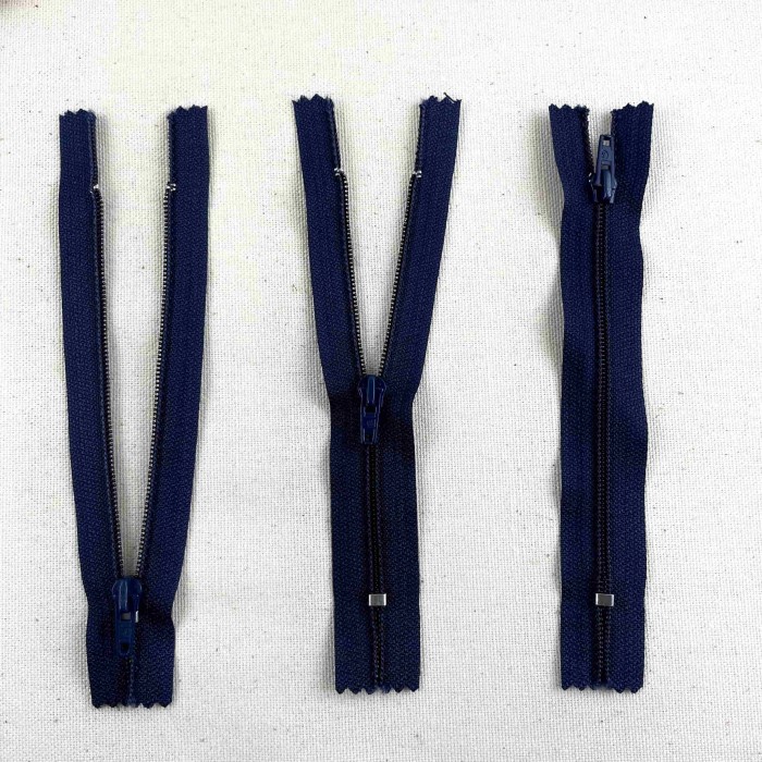 Fermeture non séparable marine en nylon 12cm