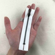 Fermeture non séparable blanc en métal 10cm