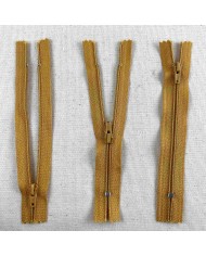 Fermeture non séparable moutarde en nylon 12cm