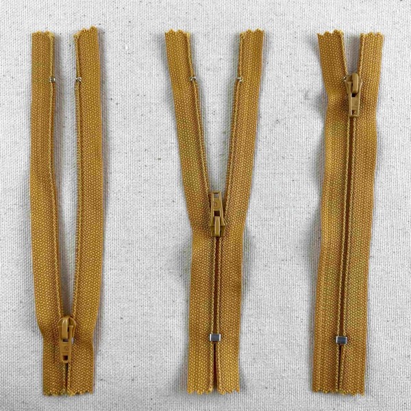 Fermeture non séparable moutarde en nylon 12cm Fermeture non séparable moutarde en nylon 12cm
