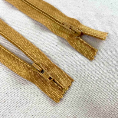 Fermeture non séparable moutarde en nylon 12cm Fermeture non séparable moutarde en nylon 12cm
