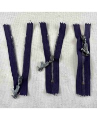 Fermeture fantaisie non séparable violet en métal 10cm