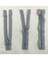 Fermeture non séparable gris en nylon 12cm