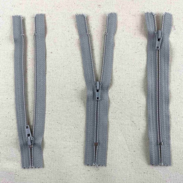 Fermeture non séparable gris en nylon 12cm Fermeture non séparable gris en nylon 12cm