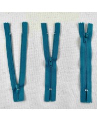 Fermeture non séparable turquoise en nylon 12cm