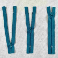 Fermeture non séparable turquoise en nylon 12cm