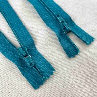 Fermeture non séparable turquoise en nylon 12cm