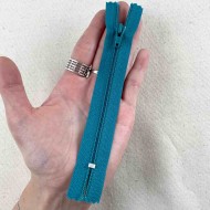Fermeture non séparable turquoise en nylon 12cm