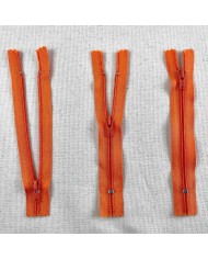 Fermeture non séparable orange en nylon 12cm