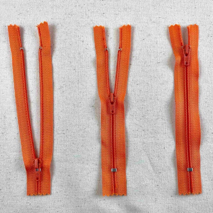 Fermeture non séparable orange en nylon 12cm