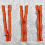 Fermeture non séparable orange en nylon 12cm