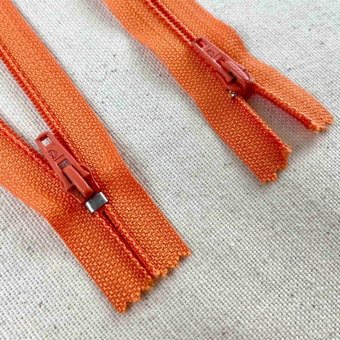 Fermeture non séparable orange en nylon 12cm