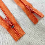 Fermeture non séparable orange en nylon 12cm