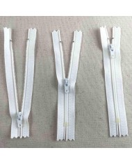 Fermeture non séparable blanc en nylon 12cm