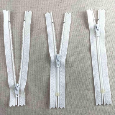 Fermeture non séparable blanc en nylon 12cm Fermeture non séparable blanc en nylon 12cm