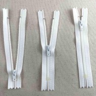 Fermeture non séparable blanc en nylon 12cm