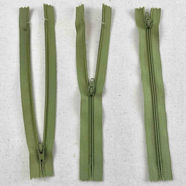 Fermeture non séparable vert olive en nylon 16cm Fermeture non séparable vert olive en nylon 16cm