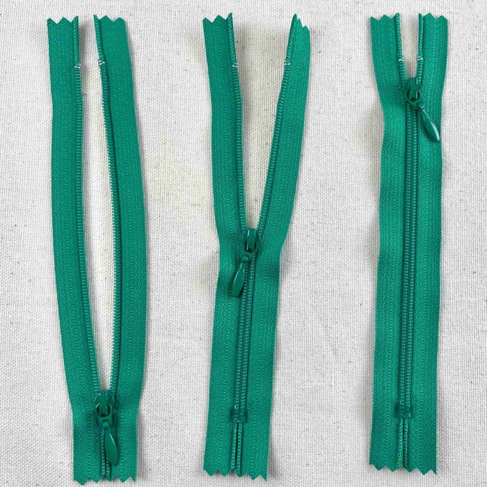 Fermeture non séparable vert en nylon 14cm