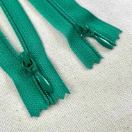 Fermeture non séparable vert en nylon 14cm