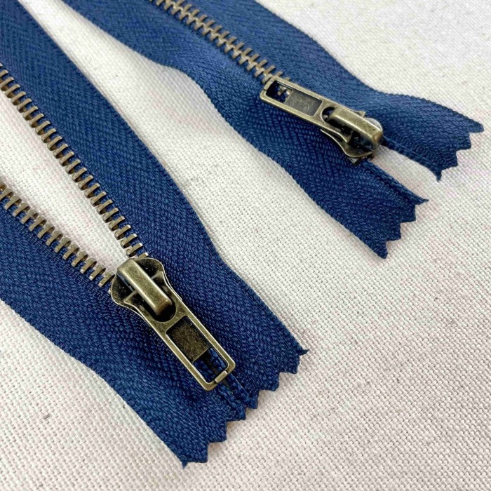 Fermeture non séparable marine en métal 14cm