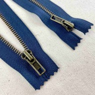 Fermeture non séparable marine en métal 14cm