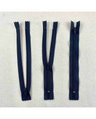 Fermeture non séparable noir bleuté en nylon 18cm