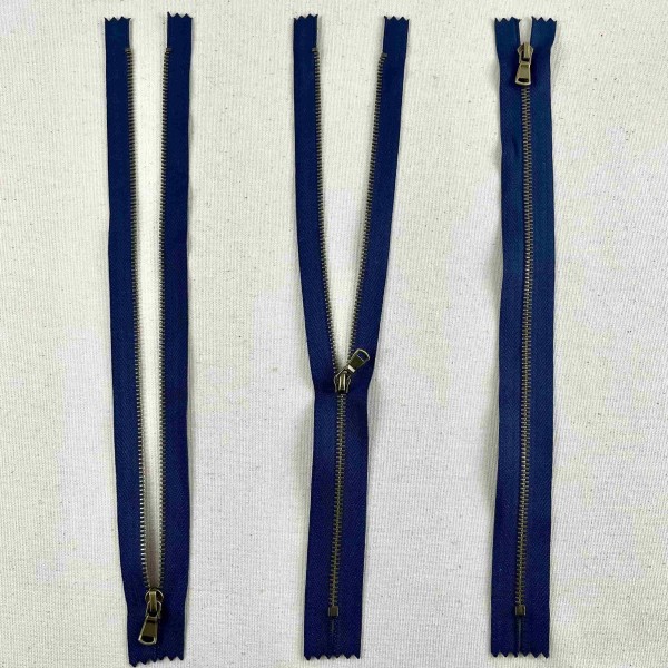 Fermeture non séparable marine en métal 30cm Fermeture non séparable marine en métal 30cm